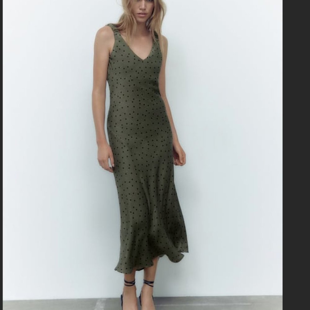 Zara Polka Dot Slip Dress NEW Size S
